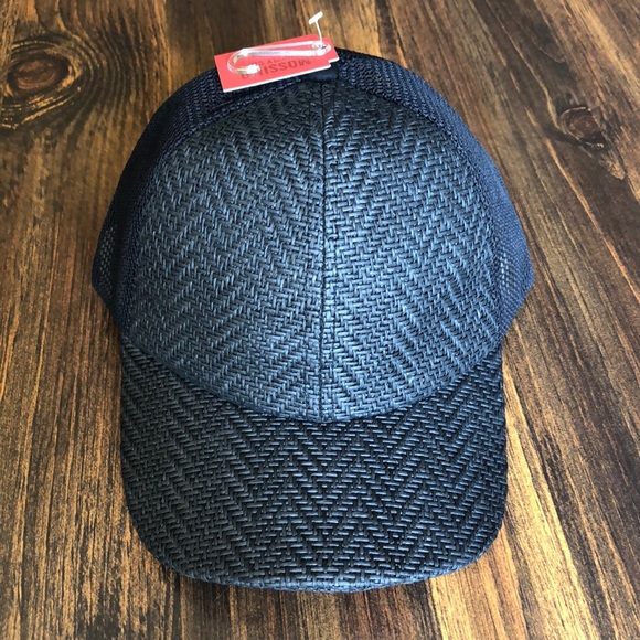 NWT Baseball Cap Straw, Adjustable in Black - Picture 5 of 6